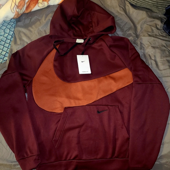 Nike Burgundy and Rust Hoodie - Picture 1 of 3